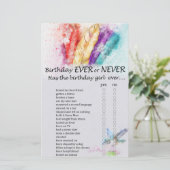 Stamvereer verjaardag ooit of nooit spel (Staand voorkant)