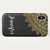 Stamverwant zwart patroon Case-Mate iPhone case (Achterkant (horizontaal))