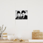 Stan Laurel en Oliver Hardy BW D1 Poster (Keuken)