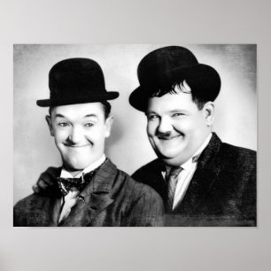 Stan Laurel en Oliver Hardy BW D1 Poster