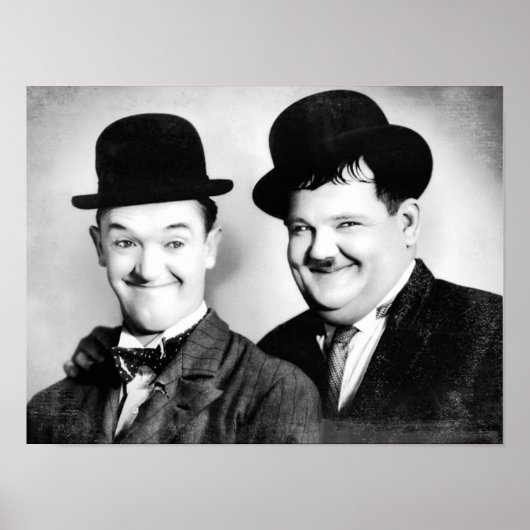 Stan Laurel en Oliver Hardy BW D1 Poster (Voorkant)