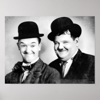 Stan Laurel en Oliver Hardy BW D1 Poster
