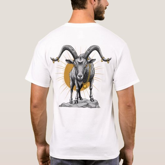Stance of the Goat – Bold Artistic Animal Illustra T-shirt (Achterkant)