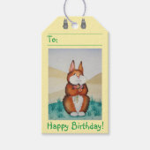 Stand alone afbeelding van schattig bruin konijntj cadeaulabel (Voorkant)