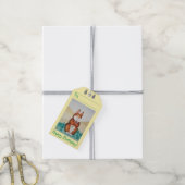 Stand alone afbeelding van schattig bruin konijntj cadeaulabel (Met Touw)