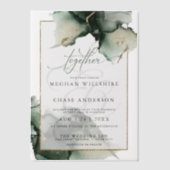 Stand-alone moderne salie groene vellum uitnodigin vellum uitnodigingen (Voorkant)