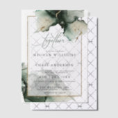 Stand-alone moderne salie groene vellum uitnodigin vellum uitnodigingen (Offset (Uitnodiging))