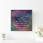Stand at the Crossroads - Love God Acrylic Clock Vierkante Klok (Huis)