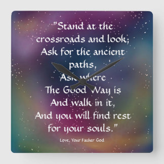 Stand at the Crossroads - Love God Acrylic Clock Vierkante Klok