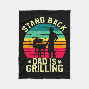 Stand Back Dad is BBQ aan het grillen bij Meat Smo Fleece Deken