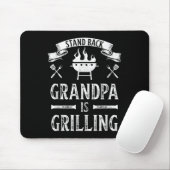Stand back opa is grillen BBQ barbecue vader Muismat (Met muis)
