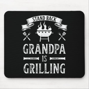 Stand back opa is grillen BBQ barbecue vader Muismat