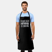 Stand back papa kookt grappig schort (Gedragen)