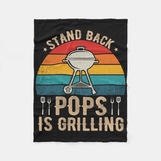 Stand Back Poppen is het grillen BBQ minnaar Vader Fleece Deken (Voorkant)