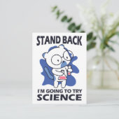 Stand Back - Schattige kattenwetenschapper experim Briefkaart (Staand voorkant)