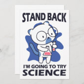 Stand Back - Schattige kattenwetenschapper experim Kaart (Voorkant / Achterkant)