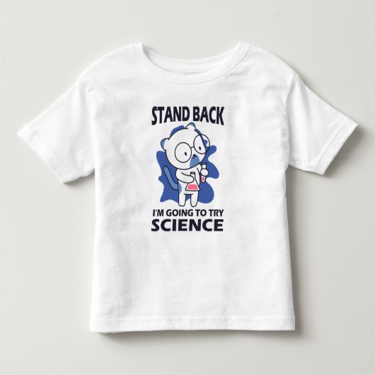 Stand Back - Schattige kattenwetenschapper experim Kinder Shirts (Voorkant)