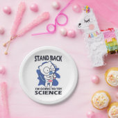 Stand Back - Schattige kattenwetenschapper experim Papieren Bordje (Feest)