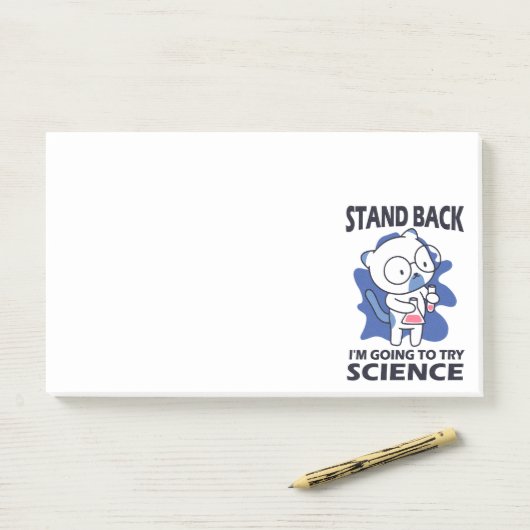 Stand Back - Schattige kattenwetenschapper experim Post-it® Notes (Op bureau)
