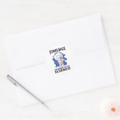 Stand Back - Schattige kattenwetenschapper experim Ronde Sticker (Envelop)