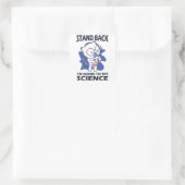Stand Back - Schattige kattenwetenschapper experim Vierkante Sticker (Tas)
