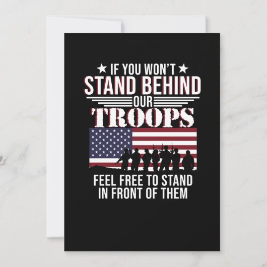 Stand Behind Our Troops Happy Veterans Day Support Bedankkaart (Voorkant)