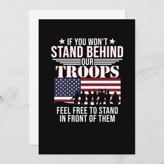 Stand Behind Our Troops Happy Veterans Day Support Bedankkaart (Voorkant / Achterkant)