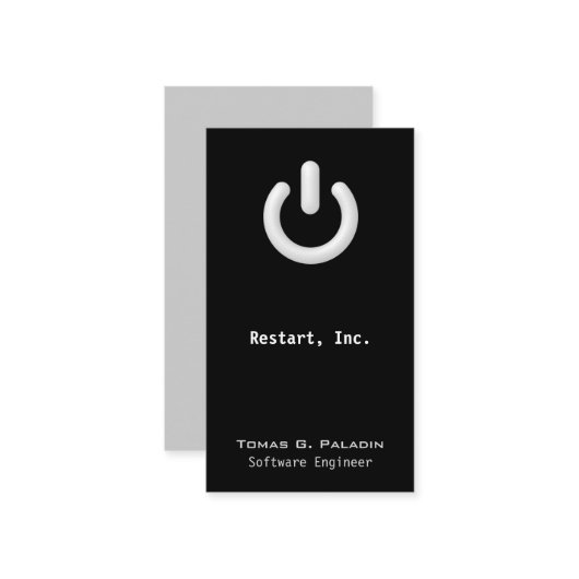 Stand-by (aan/uit Button) Visitekaartje (Voorkant / Achterkant in situ)