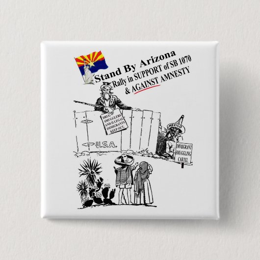 stand-by Arizona Vierkante Button 5,1 Cm (Voorkant)