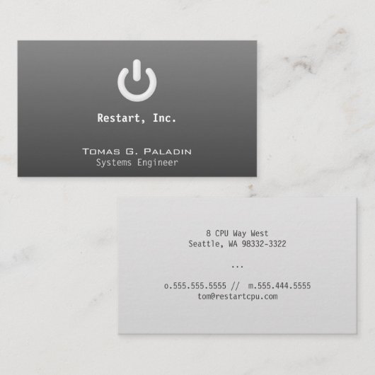 Stand-by op verloop visitekaartje (Voorkant / Achterkant)