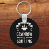 Stand CK Opa is BBQ Reddingsvaders Dag aan het gri Sleutelhanger (Voorkant)