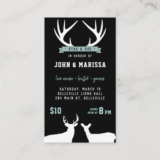 Stand- en Doe-tickets - Antlers Visitekaartje (Voorkant)