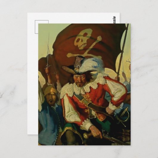 "Stand en levering" Pirate Art van NC Wyeth Briefkaart (Voorkant / Achterkant)