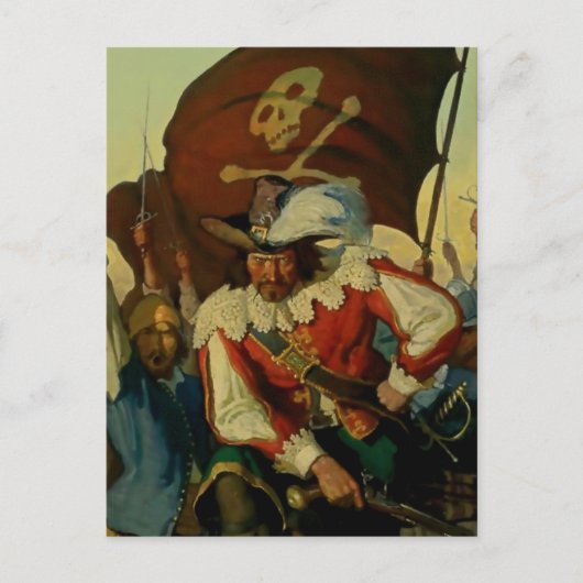 "Stand en levering" Pirate Art van NC Wyeth Briefkaart (Voorkant)