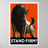 Stand-Firmze Lion - WW2 Propaganda Poster (Voorkant)