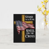 Stand For Flag Kneel For Cross Patriotic Christian Kaart (Gele Bloem)