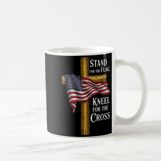 Stand For Flag Kneel For Cross Patriotic Christian Koffiemok (Rechts)