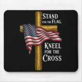 Stand For Flag Kneel For Cross Patriotic Christian Muismat (Voorkant)