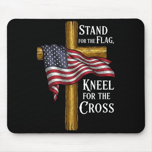Stand For Flag Kneel For Cross Patriotic Christian Muismat (Voorkant)