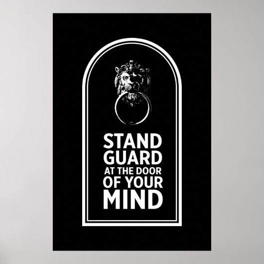 Stand-garde aan de deur van uw geest - Citaat Poster (Voorkant)