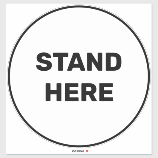Stand Hier aangepaste tekst covid grote vloercirke Sticker (Vel)