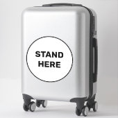 Stand Hier aangepaste tekst covid grote vloercirke Sticker (Koffer)