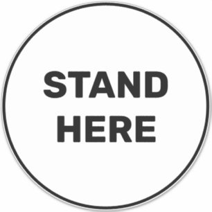 Stand Hier aangepaste tekst covid grote vloercirke Sticker