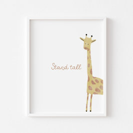 Stand hoge Giraffe kwekerij kunst print