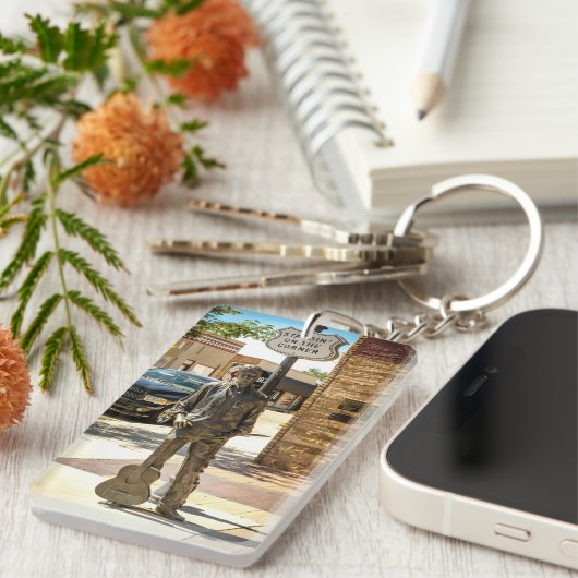 Stand-in op de hoek in Winslow, AZ. Sleutelhanger (Voorkant Rechts)