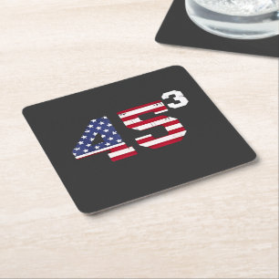 Stand met 45 Pro Trump USA Vlag 4 juli Kartonnen Onderzetters