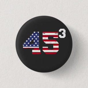 Stand met 45 Pro Trump USA Vlag 4 juli Ronde Button 3,2 Cm