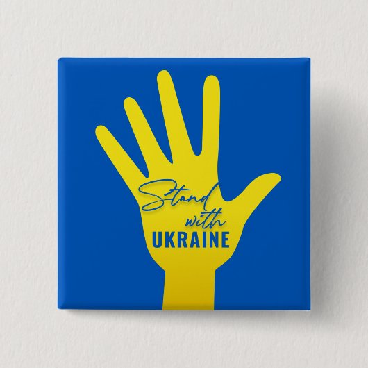 Stand met Button Oekraïne Square (Voorkant)
