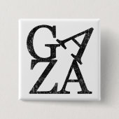 Stand met Gaza Bescherm Palestijnse ChiCoaster Set Vierkante Button 5,1 Cm (Voorkant)