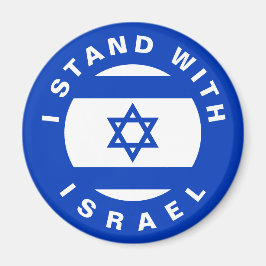 Stand met Israel blauw wit aangepaste tekst en vla Magneet